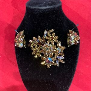 Sherman Elegant Gold/Amber Jewelry Set